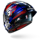 Shark motorcycle helmet with colorful design on a white background