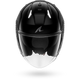 Black motorcycle helmet with clear visor on a white background