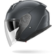 Black motorcycle helmet with clear visor on a white background