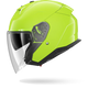 Yellow motorcycle helmet with clear visor on a white background