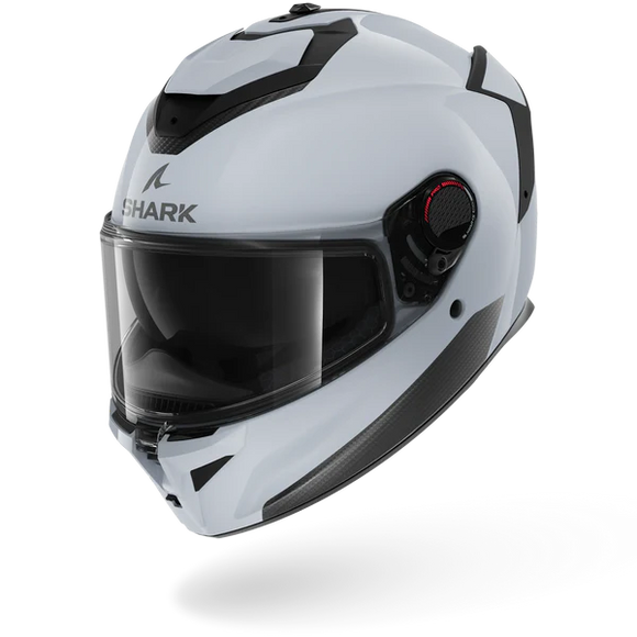 White motorcycle helmet with black accents on a white background