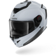 White motorcycle helmet with black accents on a white background